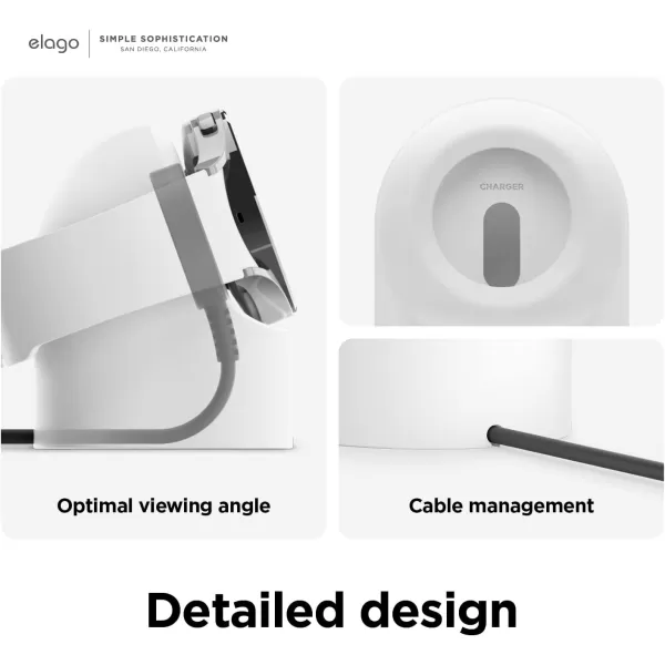 elago GW2 Stand Compatible with Samsung Galaxy Watch 6 Series  5 Charger Stand 40 44mm  5 Pro Charger Stand 45mm 20222023  Lavender Grey Charging Cable Not IncludedWhite