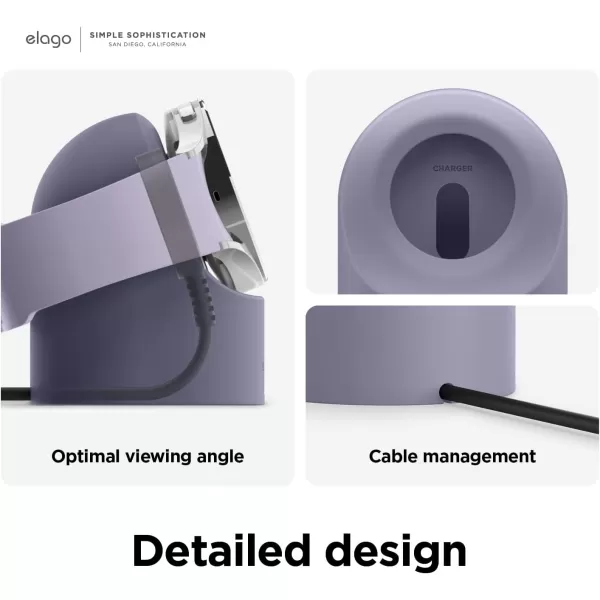 elago GW2 Stand Compatible with Samsung Galaxy Watch 6 Series  5 Charger Stand 40 44mm  5 Pro Charger Stand 45mm 20222023  Lavender Grey Charging Cable Not IncludedLavender Grey