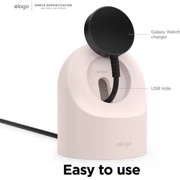 elago GW2 Stand Compatible with Samsung Galaxy Watch 6 Series  5 Charger Stand 40 44mm  5 Pro Charger Stand 45mm 20222023  Lavender Grey Charging Cable Not IncludedSand Pink