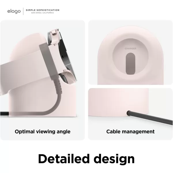 elago GW2 Stand Compatible with Samsung Galaxy Watch 6 Series  5 Charger Stand 40 44mm  5 Pro Charger Stand 45mm 20222023  Lavender Grey Charging Cable Not IncludedSand Pink