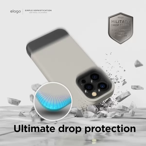 elago Glide Armor Case Designed for iPhone 14 Pro Case Drop Protection Shockproof Protective TPU Cover Upgraded Shockproof Mix and Match Parts Enhanced Camera Guard ClearLovely PinkStoneDark Gray