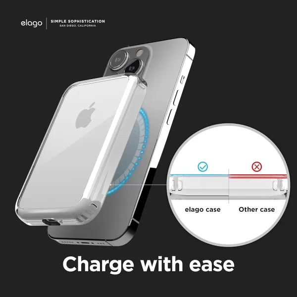 elago Hybrid Clear Case Compatible with MagSafe Battery Pack  PC  TPU Hybrid Technology AntiYellowing Crystal Clear Shockproof Cover Protective Case Transparentelago Hybrid Clear Case Compatible with MagSafe Battery Pack  PC  TPU Hybrid Technology AntiYellowing Crystal Clear Shockproof Cover Protective Case Transparent