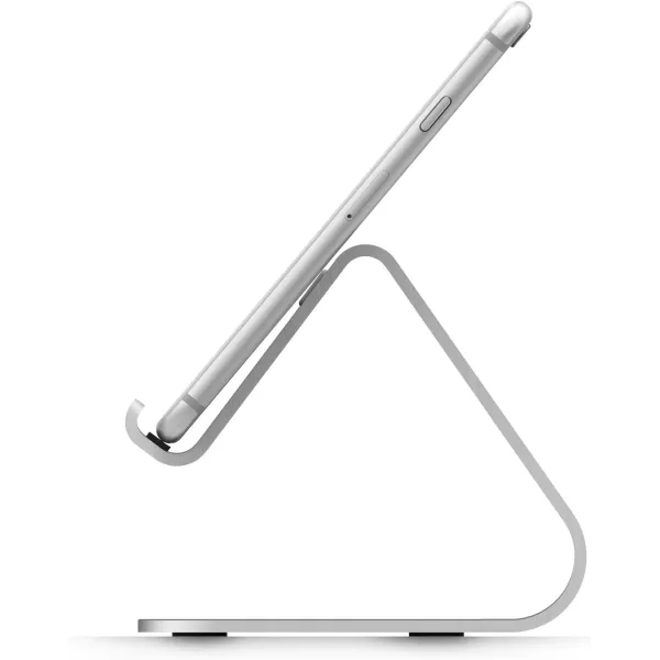 elago M2 Phone Stand Silver  Premium Aluminum Angled for Video Calls Cable Management Aluminum Phone Stand Compatible with iPhones Galaxy and Other SmartphonesSilver