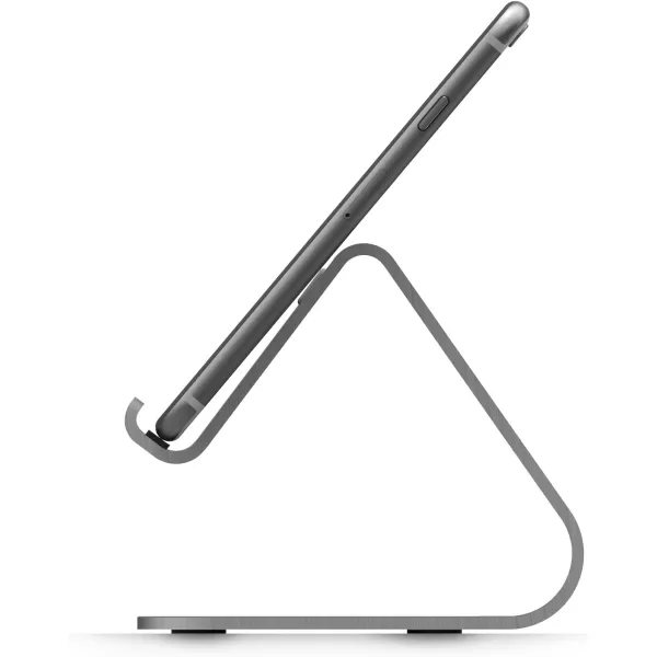 elago M2 Phone Stand Silver  Premium Aluminum Angled for Video Calls Cable Management Aluminum Phone Stand Compatible with iPhones Galaxy and Other SmartphonesDark Grey