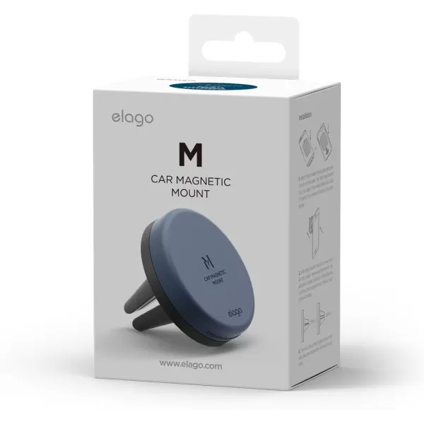 elago Magnetic Car Mount Black  FrustrationFree InstallCompatible with Most Air Vents2 Large Plates Included  for All SmartphonesJean Indigo