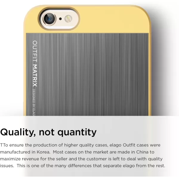 elago Outift MatrixCreamy YellowDark Grey  Premium Hybrid ConstructionBrushed AluminumSpark Design Award  for iPhone 66S PlusCreamy Yellow  Dark Grey