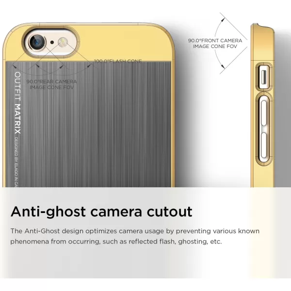 elago Outift MatrixCreamy YellowDark Grey  Premium Hybrid ConstructionBrushed AluminumSpark Design Award  for iPhone 66S PlusCreamy Yellow  Dark Grey