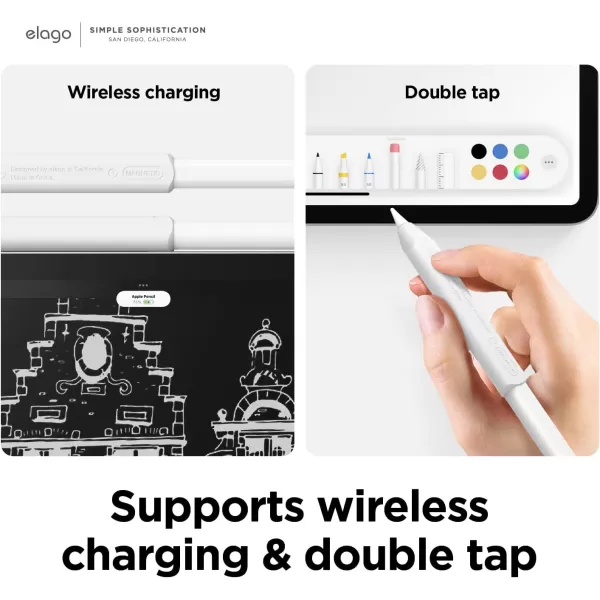 elago Pencil Grip 2 Pack Silicone Holder Sleeve Compatible with Apple Pencil 1st amp 2nd Generation and Apple Pencil USBC Compatible with Double Tap Black amp WhiteBlack amp White