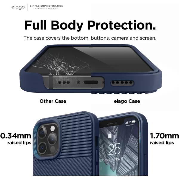 elago Protective Cushion Case Compatible with iPhone 12 and Compatible with iPhone 12 Pro 61 Inch 2020 Navy Blue  Shock Absorbing Design Wireless Charging SupportedNavy Blue