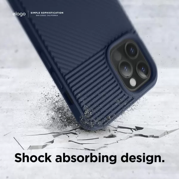 elago Protective Cushion Case Compatible with iPhone 12 and Compatible with iPhone 12 Pro 61 Inch 2020 Navy Blue  Shock Absorbing Design Wireless Charging SupportedNavy Blue