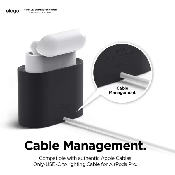 elago Stand Charging Dock Compatible with AirPods Pro 1st amp 2nd Generation AirPods 3rd Generation Durable Silicone Compatible with Authentic Apple Cables ONLY USBC to Lightning Cable BlackBlack