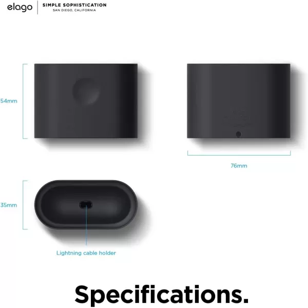 elago Stand Charging Dock Compatible with AirPods Pro 1st amp 2nd Generation AirPods 3rd Generation Durable Silicone Compatible with Authentic Apple Cables ONLY USBC to Lightning Cable BlackBlack