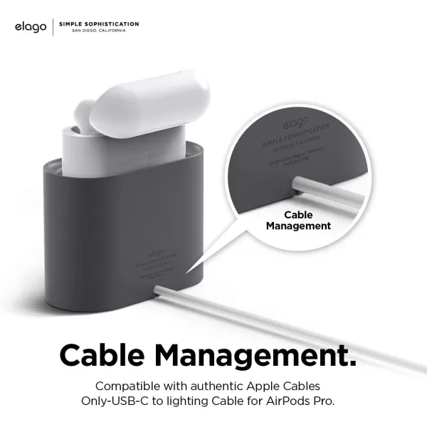 elago Stand Charging Dock Compatible with AirPods Pro 1st amp 2nd Generation AirPods 3rd Generation Durable Silicone Compatible with Authentic Apple Cables ONLY USBC to Lightning Cable BlackDark Grey