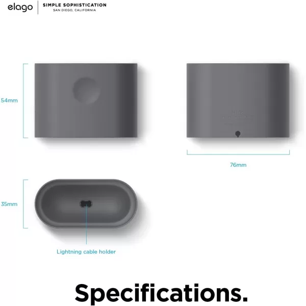 elago Stand Charging Dock Compatible with AirPods Pro 1st amp 2nd Generation AirPods 3rd Generation Durable Silicone Compatible with Authentic Apple Cables ONLY USBC to Lightning Cable BlackDark Grey