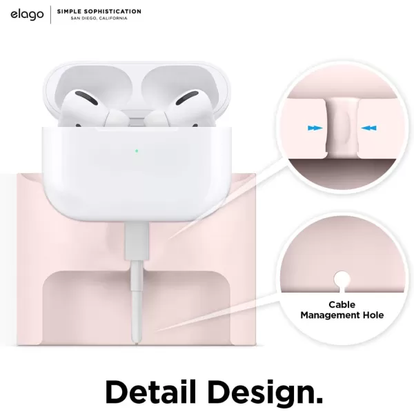 elago Stand Charging Dock Compatible with AirPods Pro 1st amp 2nd Generation AirPods 3rd Generation Durable Silicone Compatible with Authentic Apple Cables ONLY USBC to Lightning Cable BlackSand Pink