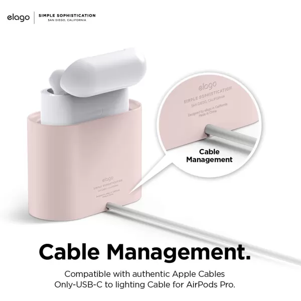 elago Stand Charging Dock Compatible with AirPods Pro 1st amp 2nd Generation AirPods 3rd Generation Durable Silicone Compatible with Authentic Apple Cables ONLY USBC to Lightning Cable BlackSand Pink