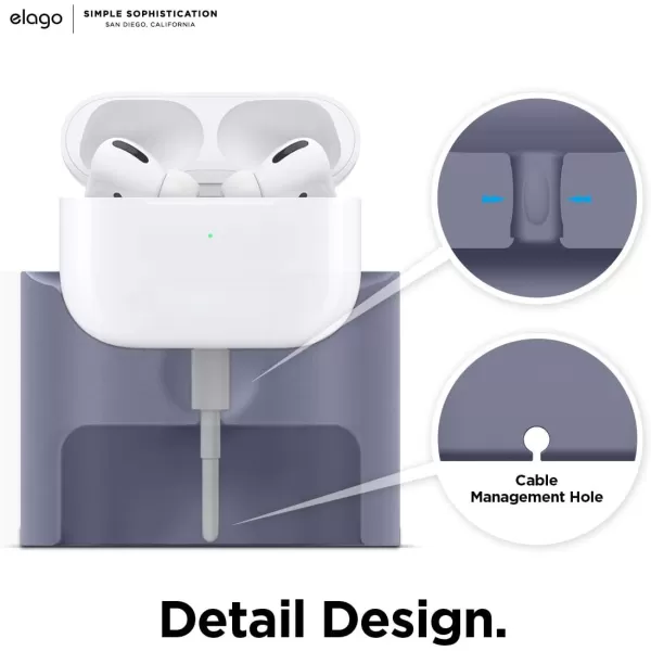 elago Stand Charging Dock Compatible with AirPods Pro 1st amp 2nd Generation AirPods 3rd Generation Durable Silicone Compatible with Authentic Apple Cables ONLY USBC to Lightning Cable BlackLavender Grey