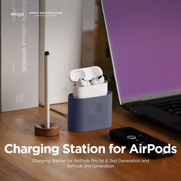 elago Stand Charging Dock Compatible with AirPods Pro 1st amp 2nd Generation AirPods 3rd Generation Durable Silicone Compatible with Authentic Apple Cables ONLY USBC to Lightning Cable BlackLavender Grey