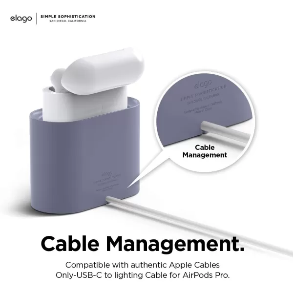 elago Stand Charging Dock Compatible with AirPods Pro 1st amp 2nd Generation AirPods 3rd Generation Durable Silicone Compatible with Authentic Apple Cables ONLY USBC to Lightning Cable BlackLavender Grey