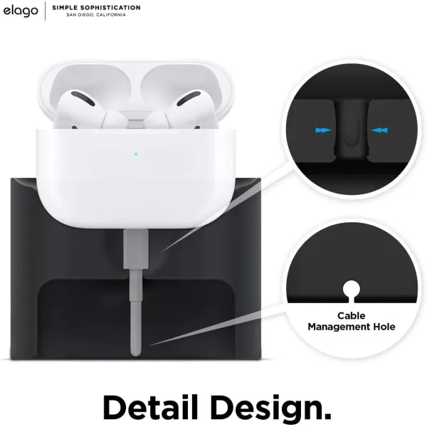 elago Stand Charging Dock Compatible with AirPods Pro 1st amp 2nd Generation AirPods 3rd Generation Durable Silicone Compatible with Authentic Apple Cables ONLY USBC to Lightning Cable BlackBlack