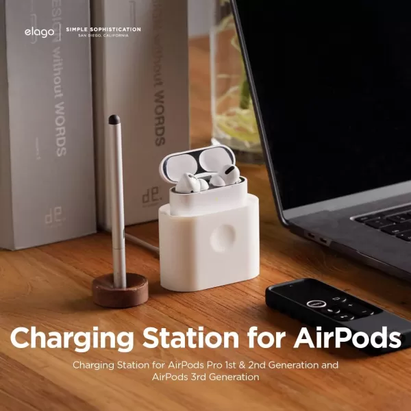 elago Stand Charging Dock Compatible with AirPods Pro 1st amp 2nd Generation AirPods 3rd Generation Durable Silicone Compatible with Authentic Apple Cables ONLY USBC to Lightning Cable BlackWhite