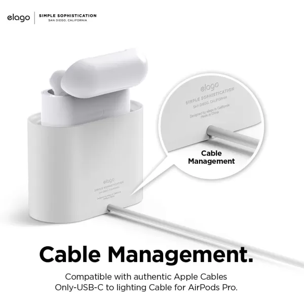 elago Stand Charging Dock Compatible with AirPods Pro 1st amp 2nd Generation AirPods 3rd Generation Durable Silicone Compatible with Authentic Apple Cables ONLY USBC to Lightning Cable BlackWhite