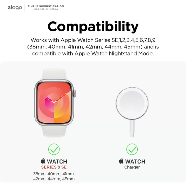 elago W4 Apple Watch Stand Compatible with iWatch Series 9876SE54321SE 45mm 44mm 42mm 41mm 40mm 38mm Support Night Stand Mode Aqua PinkAqua Pink