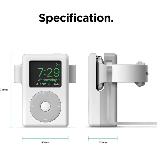 elago W6 Apple Watch Stand Compatible with iWatch Series 9876SE54321SE 45mm 44mm 42mm 41mm 40mm 38mm Support Night Stand Mode WhiteWhite