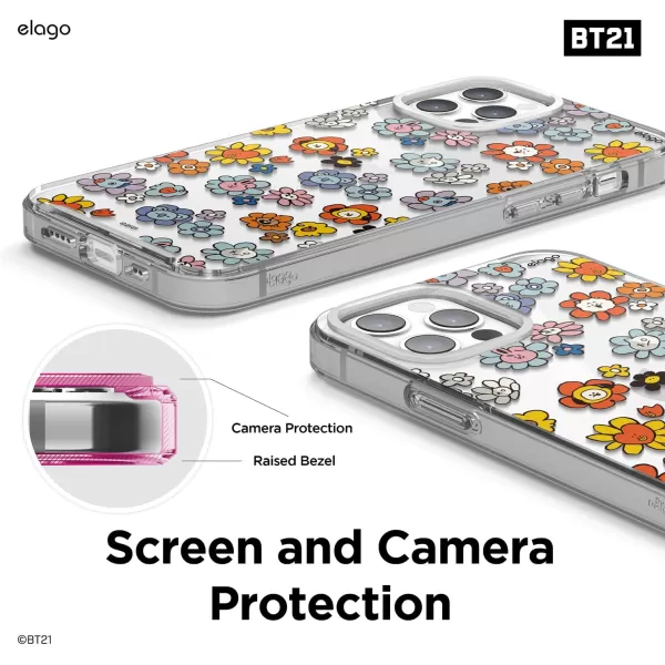 elago l BT21 Flower Hybrid Case Compatible with iPhone 12 61 inch Durable Full Body Protection Raised Lip Screen amp Camera Protection Official Merchandise Flower BouquetFlower Bouquet