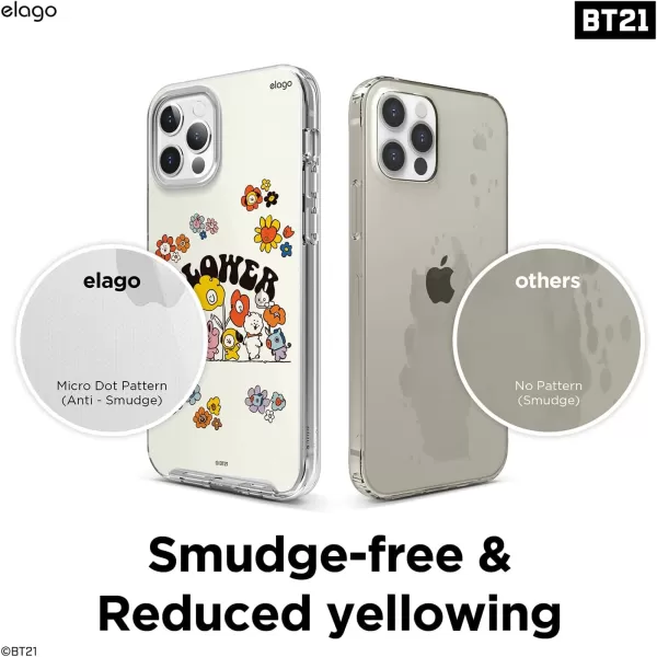 elago l BT21 Flower Hybrid Case Compatible with iPhone 12 61 inch Durable Full Body Protection Raised Lip Screen amp Camera Protection Official Merchandise Flower BouquetFlower Friends