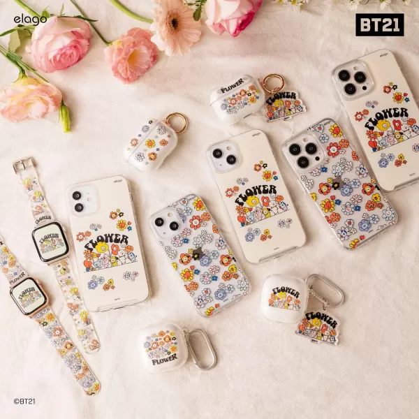 elago l BT21 Flower Hybrid Case Compatible with iPhone 12 61 inch Durable Full Body Protection Raised Lip Screen amp Camera Protection Official Merchandise Flower BouquetFlower Bouquet