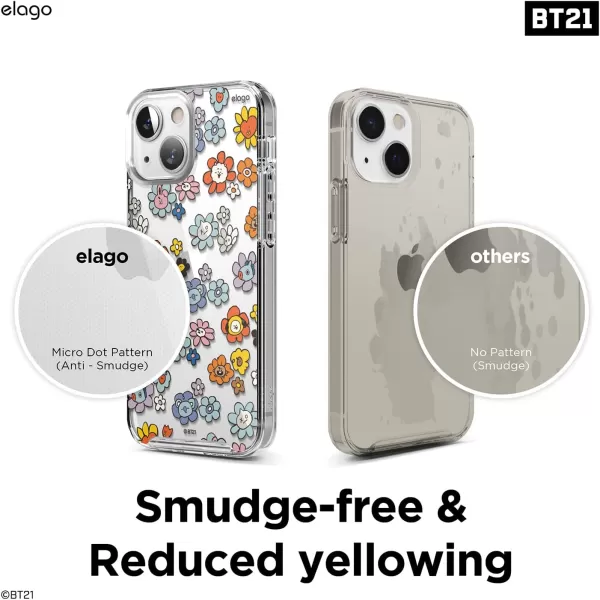 elago l BT21 Flower Hybrid Case Compatible with iPhone 13 Mini 54 inch Durable Full Body Protection Raised Lip Screen amp Camera Protection Official Merchandise Flower FriendsFlower Bouquet