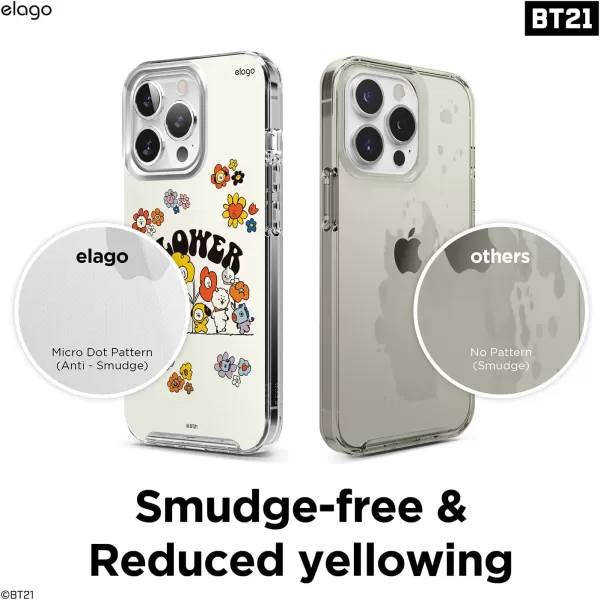 elago l BT21 Flower Hybrid Case Compatible with iPhone 13 Pro 61 inch Durable Full Body Protection Raised Lip Screen amp Camera Protection Official Merchandise Flower FriendsFlower Friends