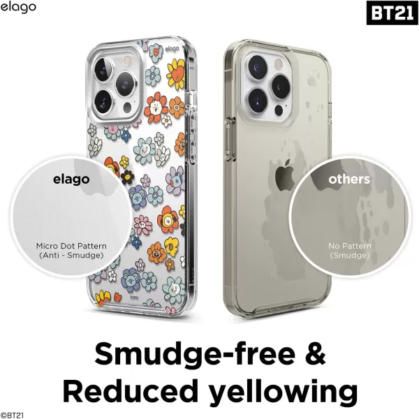 elago l BT21 Flower Hybrid Case Compatible with iPhone 13 Pro 61 inch Durable Full Body Protection Raised Lip Screen amp Camera Protection Official Merchandise Flower FriendsFlower Bouquet