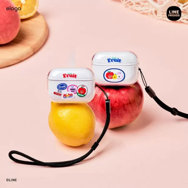 elago l LINE Friends Fruit Shop Clear Case Compatible with AirPods Pro 2 Durable Full Body Protection Reduced Yellowing Reduced smudging Official Merchandise Blue Fruitselago l LINE Friends Fruit Shop Clear Case Compatible with AirPods Pro 2 Durable Full Body Protection Reduced Yellowing Reduced smudging Official Merchandise Blue Fruits