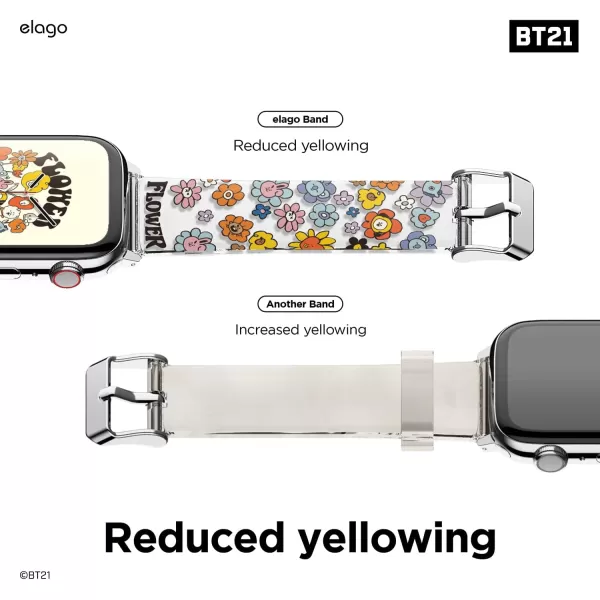 elagoBT21 FLOWER Band Compatible with Apple Watch Band 38mm 40mm 41mm 42mm 44mm 45mm 49mm compatible with iWatch Series Ultra2UltraSE9876SE54321 Soft Protective Strap Official MerchandiseFLOWER BOUQUET 38mm40mm41mm