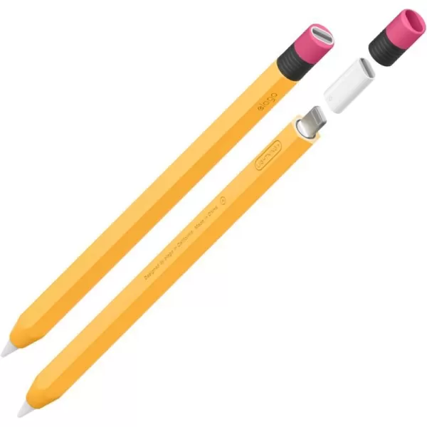 elago Classic Pencil Case Compatible with Apple Pencil 1st Generation and Lightning Adapter Adapter Not Included Protective Silicone Skin Cover Sleeve Yellowelago Classic Pencil Case Compatible with Apple Pencil 1st Generation and Lightning Adapter Adapter Not Included Protective Silicone Skin Cover Sleeve Yellow