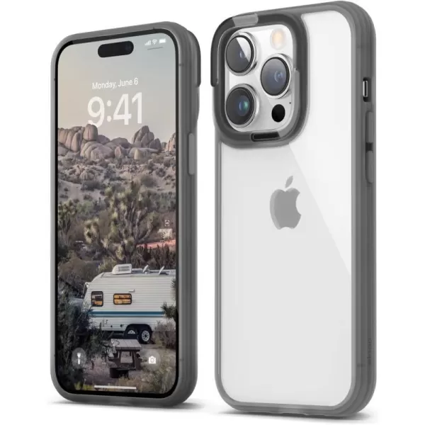 elago Dual Clear Case Compatible with iPhone 14 Pro Case Clear  61 Inch  PC  TPU Hybrid Technology Reduced Yellowing Crystal Clear Shockproof Bumper Cover Full Body Protection BlackBlack