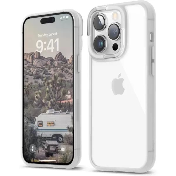 elago Dual Clear Case Compatible with iPhone 14 Pro Case Clear  61 Inch  PC  TPU Hybrid Technology Reduced Yellowing Crystal Clear Shockproof Bumper Cover Full Body Protection BlackWhite