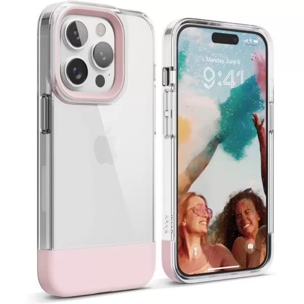 elago Glide Armor Case Designed for iPhone 14 Pro Case Drop Protection Shockproof Protective TPU Cover Upgraded Shockproof Mix and Match Parts Enhanced Camera Guard ClearLovely PinkClearLovely Pink