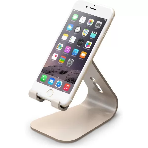 elago M2 Phone Stand Silver  Premium Aluminum Angled for Video Calls Cable Management Aluminum Phone Stand Compatible with iPhones Galaxy and Other SmartphonesChampagne Gold