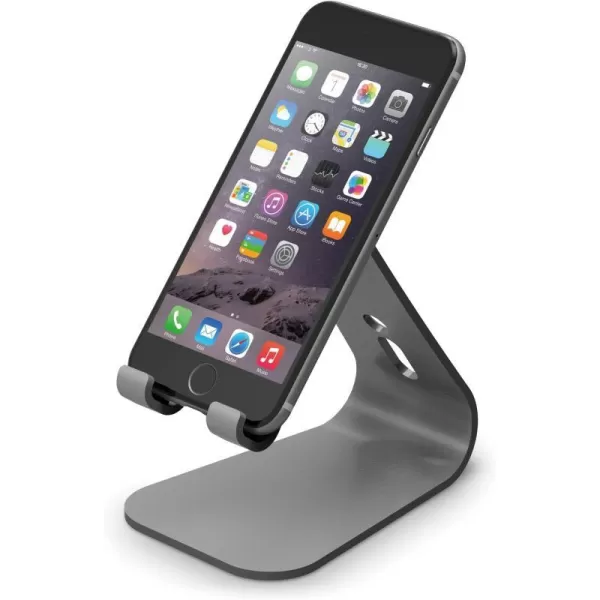 elago M2 Phone Stand Silver  Premium Aluminum Angled for Video Calls Cable Management Aluminum Phone Stand Compatible with iPhones Galaxy and Other SmartphonesDark Grey