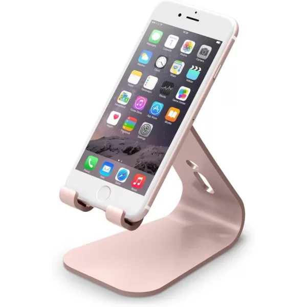 elago M2 Phone Stand Silver  Premium Aluminum Angled for Video Calls Cable Management Aluminum Phone Stand Compatible with iPhones Galaxy and Other SmartphonesRose Gold