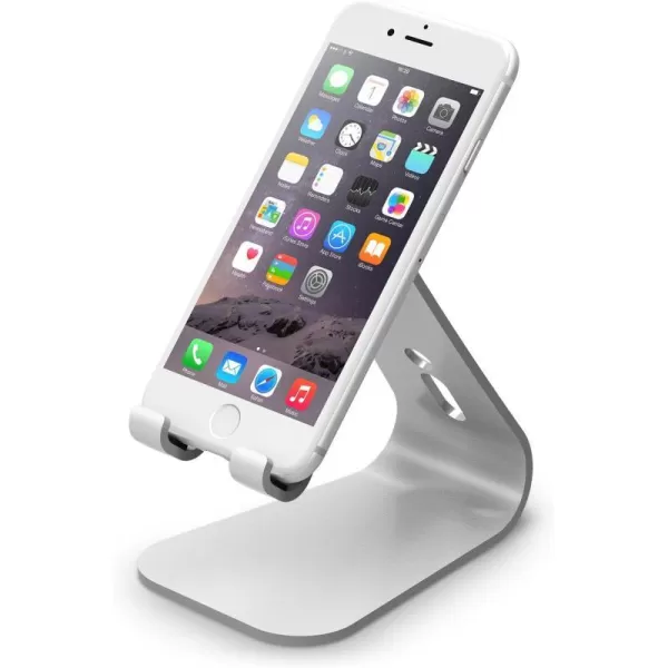 elago M2 Phone Stand Silver  Premium Aluminum Angled for Video Calls Cable Management Aluminum Phone Stand Compatible with iPhones Galaxy and Other SmartphonesSilver