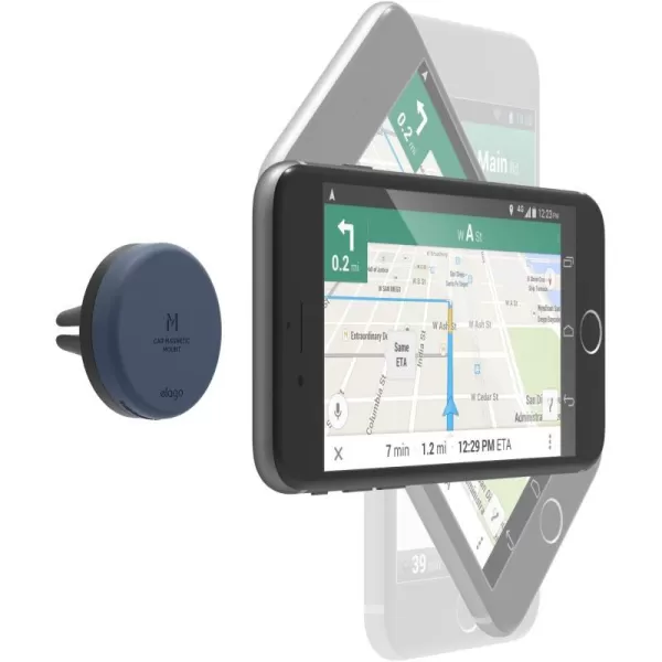 elago Magnetic Car Mount Black  FrustrationFree InstallCompatible with Most Air Vents2 Large Plates Included  for All SmartphonesJean Indigo