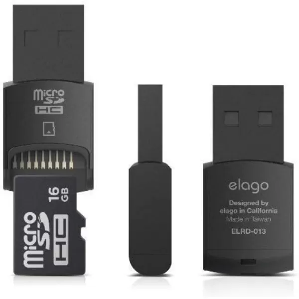 elago Nano Mobile Micro SD Reader Not Included Micro SD Card BlackRedBlack  Black