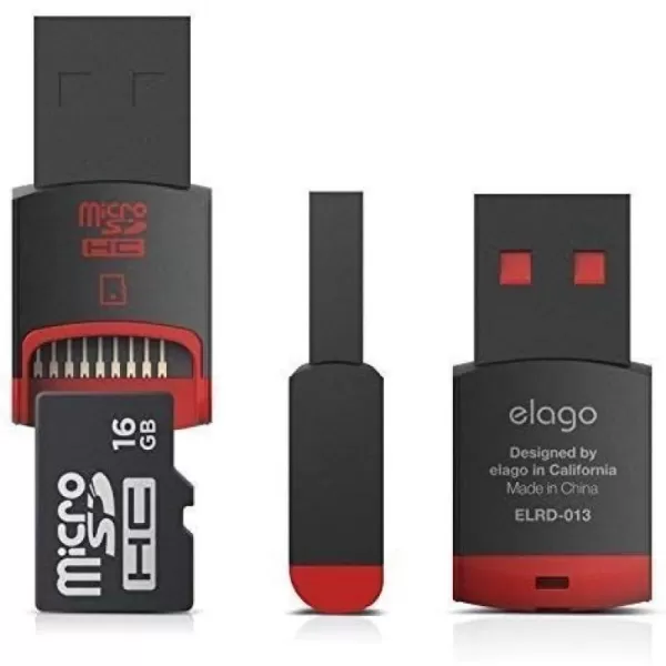 elago Nano Mobile Micro SD Reader Not Included Micro SD Card BlackRedBlack  Red