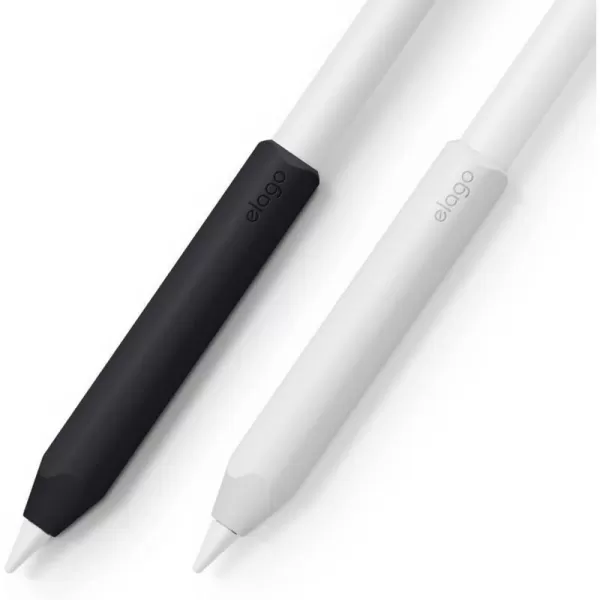 elago Pencil Grip 2 Pack Silicone Holder Sleeve Compatible with Apple Pencil 1st amp 2nd Generation and Apple Pencil USBC Compatible with Double Tap Black amp WhiteBlack amp White