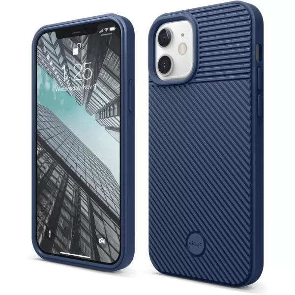 elago Protective Cushion Case Compatible with iPhone 12 and Compatible with iPhone 12 Pro 61 Inch 2020 Navy Blue  Shock Absorbing Design Wireless Charging SupportedNavy Blue