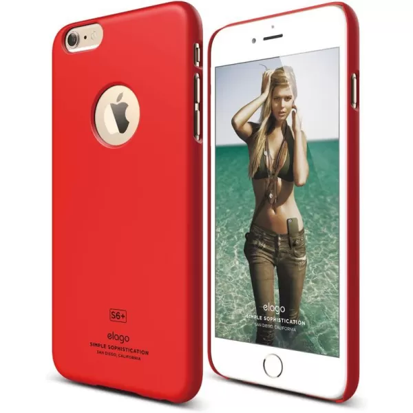 elago Slimfit Case for The iPhone 66S Plus 55inch  HD Professional Screen Film Included  Full Retail Packaging Soft Feel Jean IndigoSoft feel Extreme Red